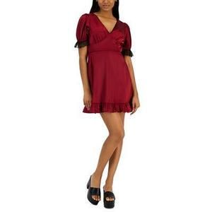 Kit & Sky Red Satin Mini Dress - XXS - Party Dress
